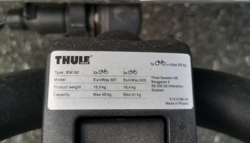 Thule sykkelstativ selges