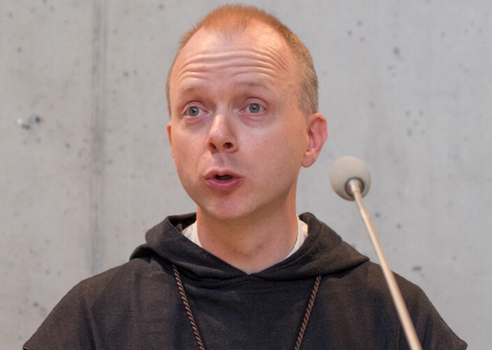 Biskop Erik Varden under Olsokforedraget i 2018 (Pressefoto). Biskop Erik Varden under Olsokforedraget i 2018 (Pressefoto).