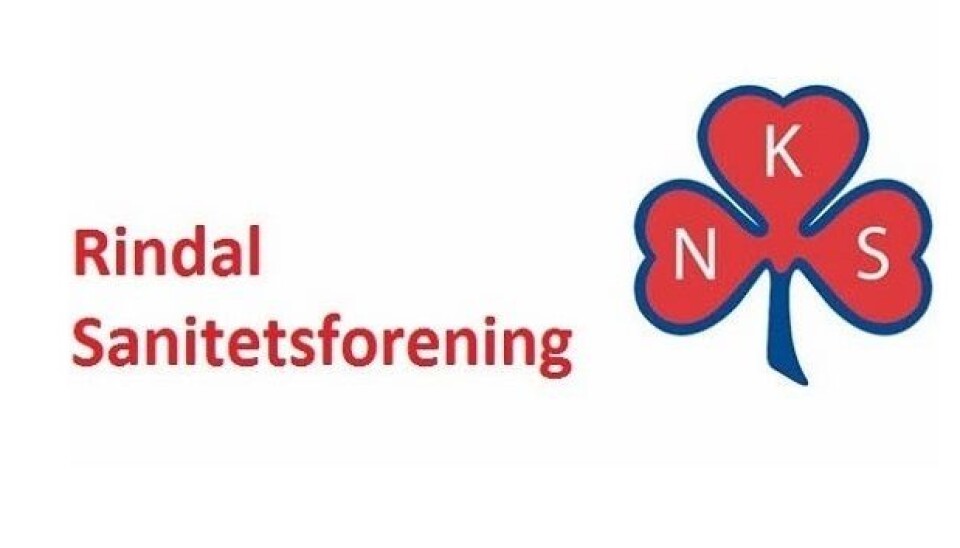 Offisiell åpning av Sanitetsstøggu  9.april Logoen til Rindal sanitetsforening