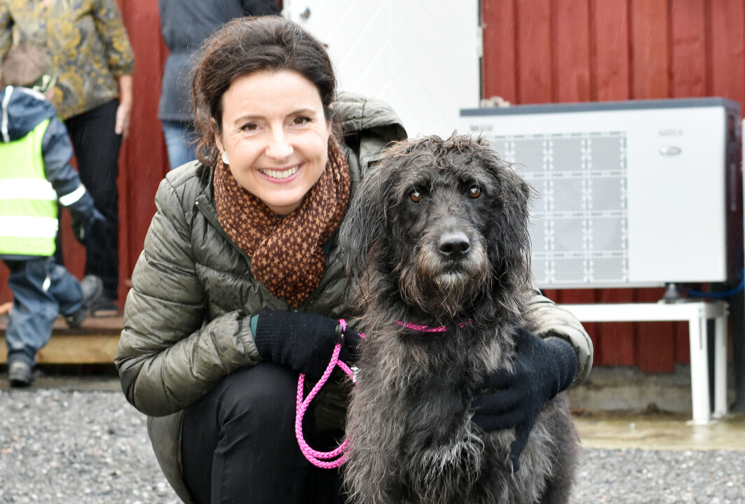 Jenny Klinge med hunden Rusky Jenny Klinge med hunden Rusky