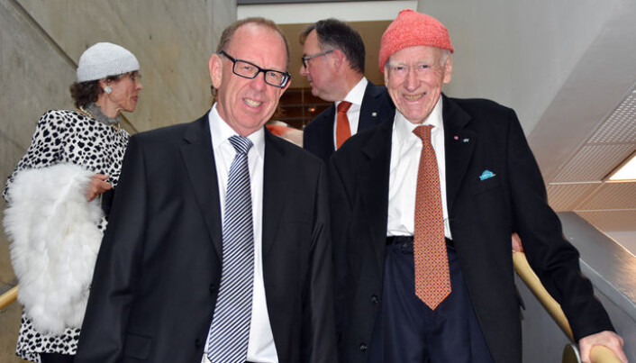 Olav Thon kom på jubileumsfeiringen til Lars Løseth i 2017 Olav Thon kom på jubileumsfeiringen til Lars Løseth i 2017