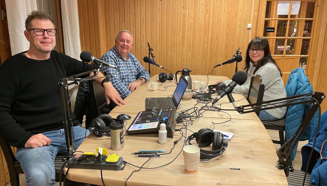 Innspilling av Trollheimspodden, episode 2: Karstein Mauset (f.v.), Stig Sæter og Hege Gåsvand. Innspilling av Trollheimspodden, episode 2: Karstein Mauset (f.v.), Stig Sæter og Hege Gåsvand.