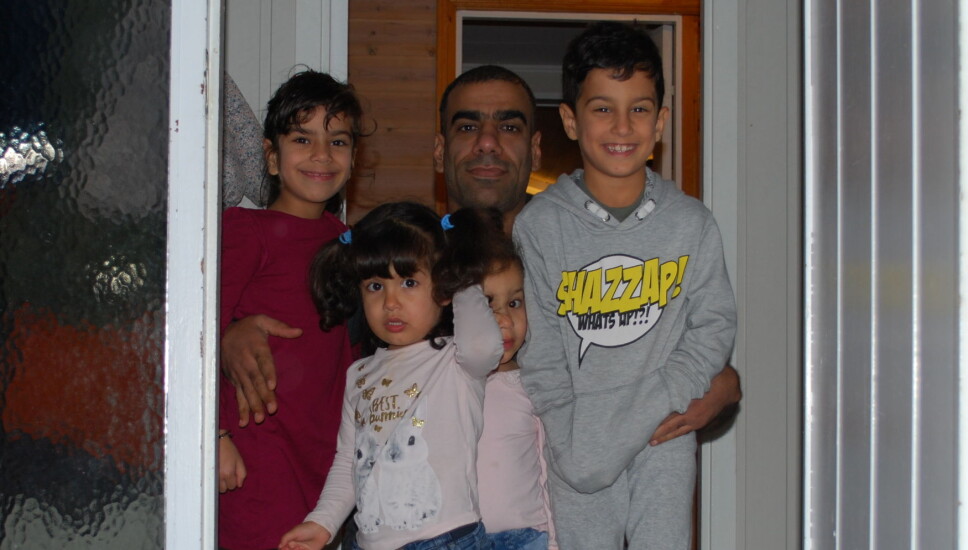 Fouad med barna, Rim, Tasneem, Rasel og Nael.