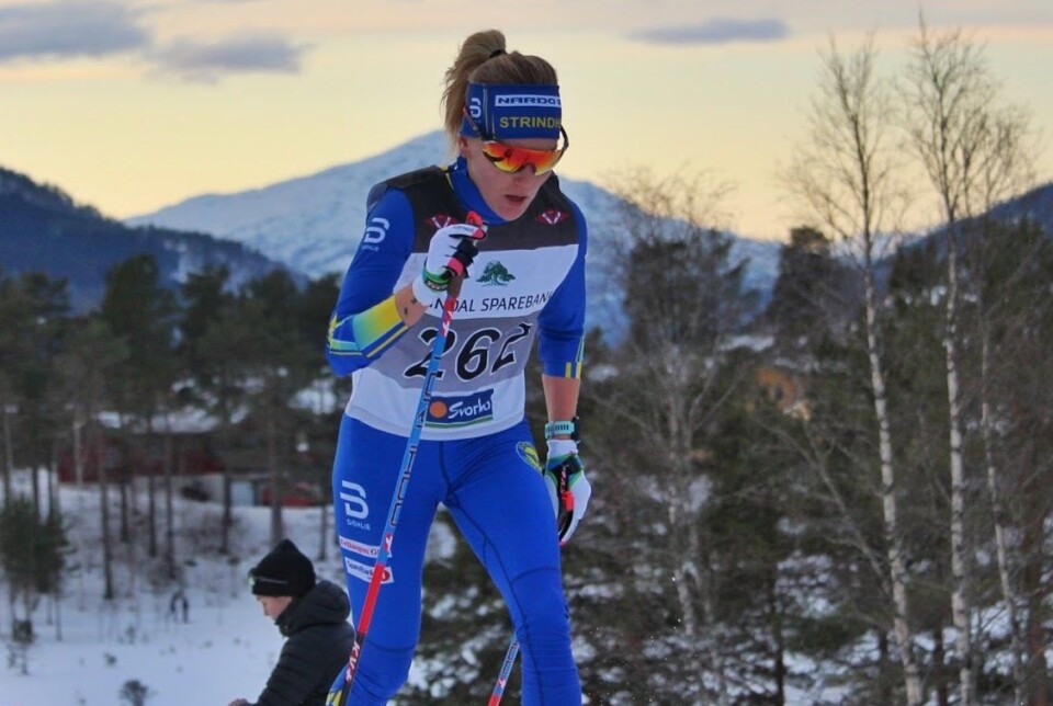 Berit Mogstad tok NM gull på stafett for Strindheim IL under NM på ski søndag