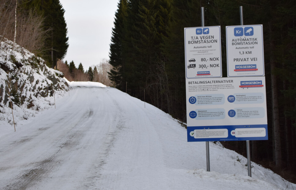 Billegare bomavgift på Tørset-Almbergsvegen