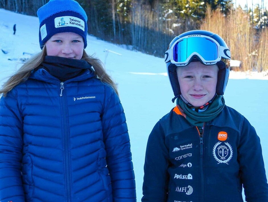 Selma Stavik Heggset og Even Rodal Haugen, U12, førsteplass i sin klasse
