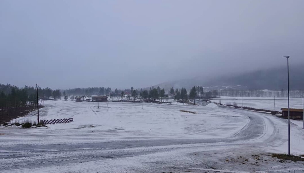 Skistadion i Rindal, før siste snøfall Skistadion i Rindal, før siste snøfall