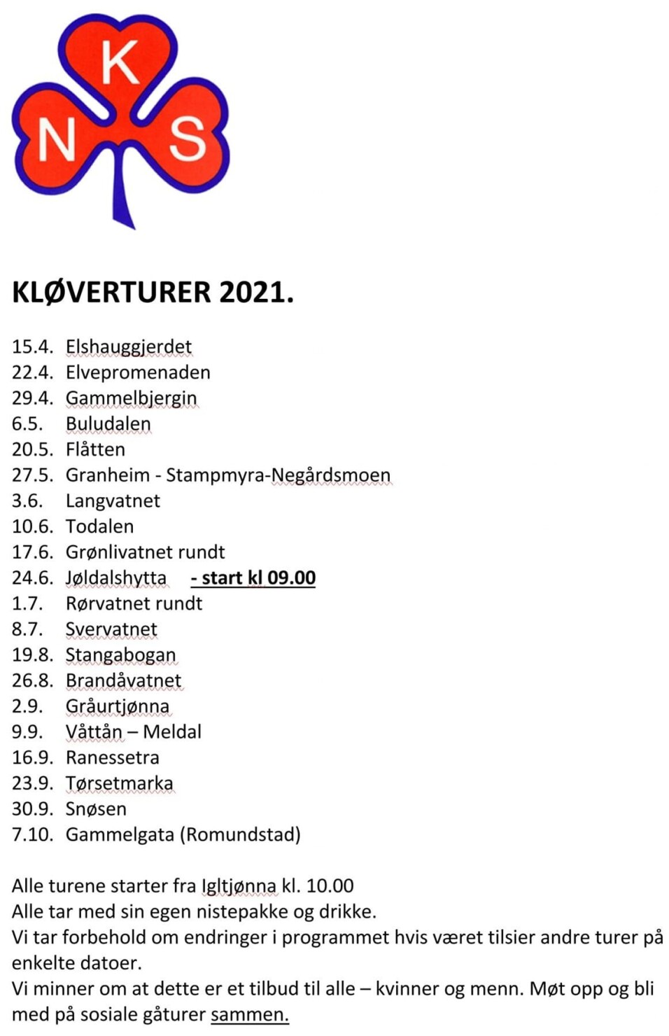 Kløverturer 2021 i Rindal