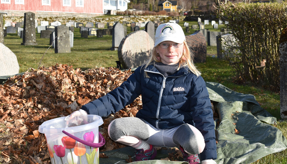 11 år gamle Svea Nes Kvande deltok på kirkedugnad for første gang