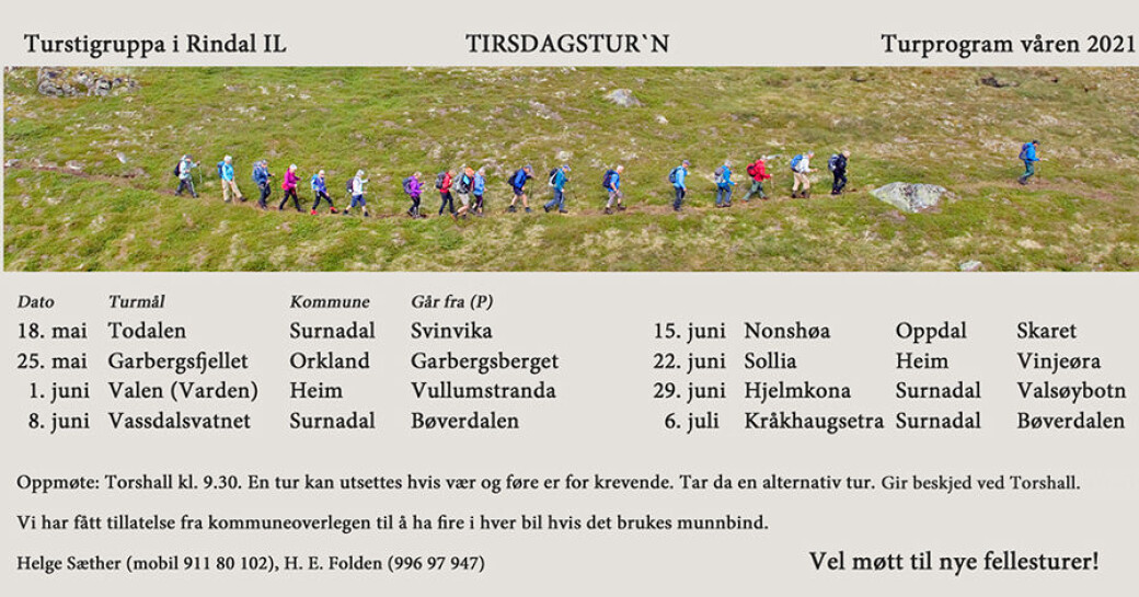 Turprogram våren 2021 Turprogram våren 2021