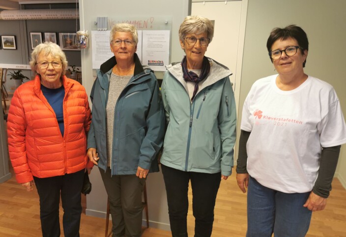 Trimdamer. Fra venstre Liv Larsen, Synnøve Talgø, Jorun Ørsal og Siri Vullum Trimdamer. Fra venstre Liv Larsen, Synnøve Talgø, Jorun Ørsal og Siri Vullum