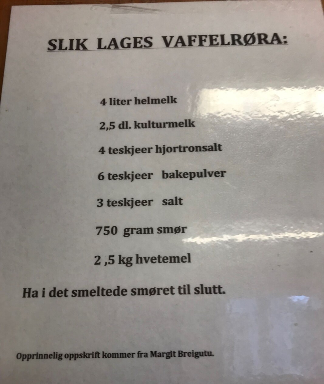 Egen vaffeloppskrift. Passer alle. Egen vaffeloppskrift. Passer alle.