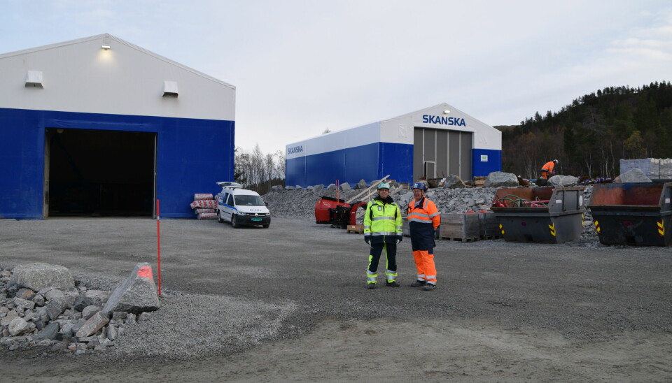 Her ved Foldsjødammen har Skanska fått på plass verkstedhall og lagerhall.