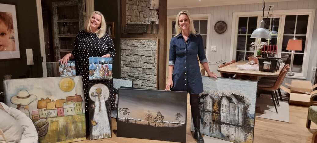 Søstrene Tanja Heggem Grimsmo (t. h.) og Gjertrud Heggem åpner lørdag og søndag dørene til egen utstilling Søstrene Tanja Heggem Grimsmo (t. h.) og Gjertrud Heggem åpner lørdag og søndag dørene til egen utstilling