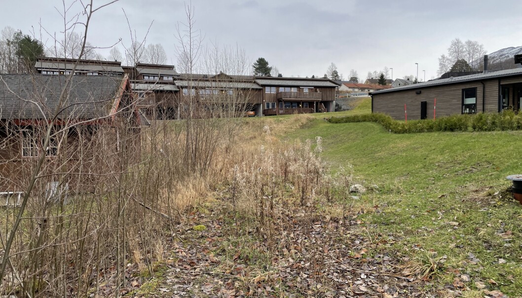 Her, bak hyttene og mot venstre, skal det settes opp et fint tregjerde, som gjør det tydelig at turstien skal brukes. Her, bak hyttene og mot venstre, skal det settes opp et fint tregjerde, som gjør det tydelig at turstien skal brukes.
