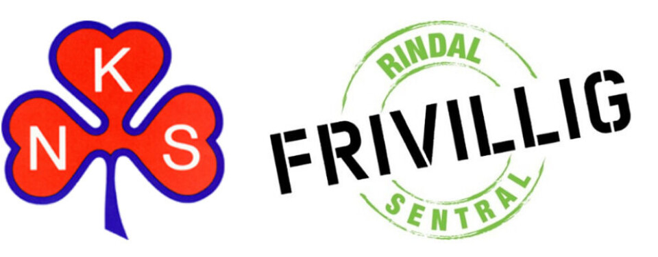 Kaffekroken med førstehjelp for eldre - gratis kaffe og bakels Rindal sanitetsforenings og Rindal frivilligsentrals logo
