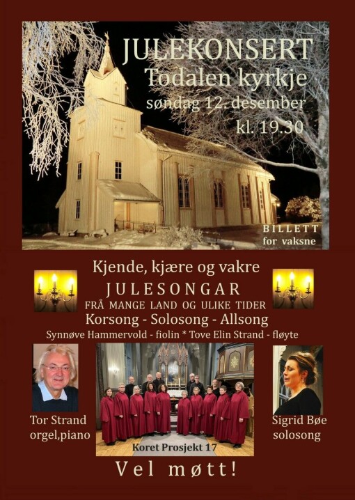 Plakat for Todalen kyrkje Plakat for Todalen kyrkje