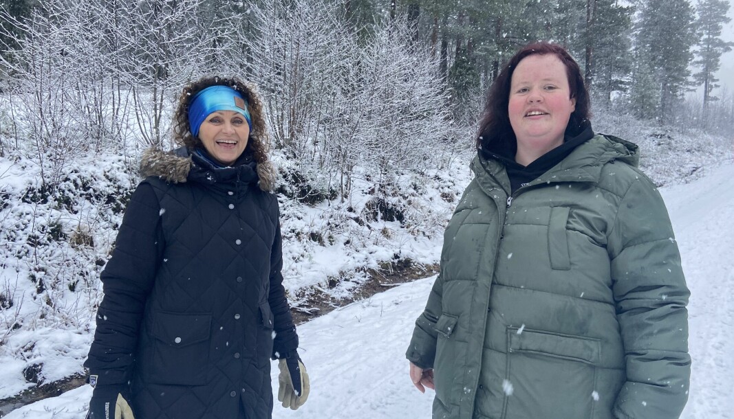 Ann- Kristin Nerland Bruset og Lena Fikse går ofte turer opp Skeisnebba sammen.