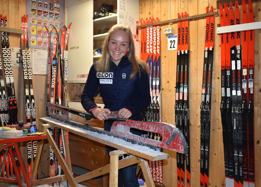 Berit har sin egen liten smørebu i kjelleren på Honnstad. Berit har sin egen liten smørebu i kjelleren på Honnstad.
