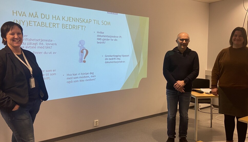 Monica Berg fra MBHT, sammen med Jarle Hamnes og Margit Møllenhus fra Statera Økonomi AS