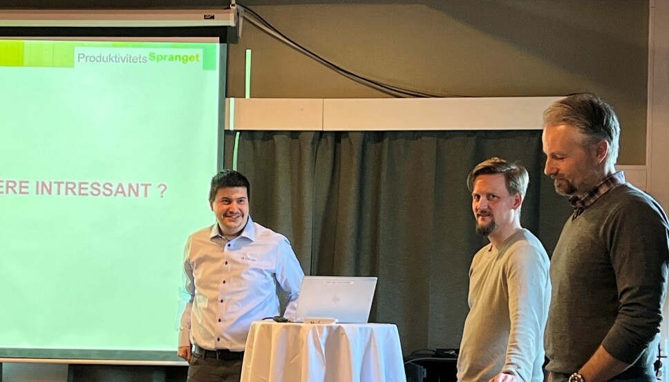 Fra venstre: Serkan Eren, Eivind Reke og Helge Totland, alle som én seniorrådgivere i SINTEF Manufacturing AS