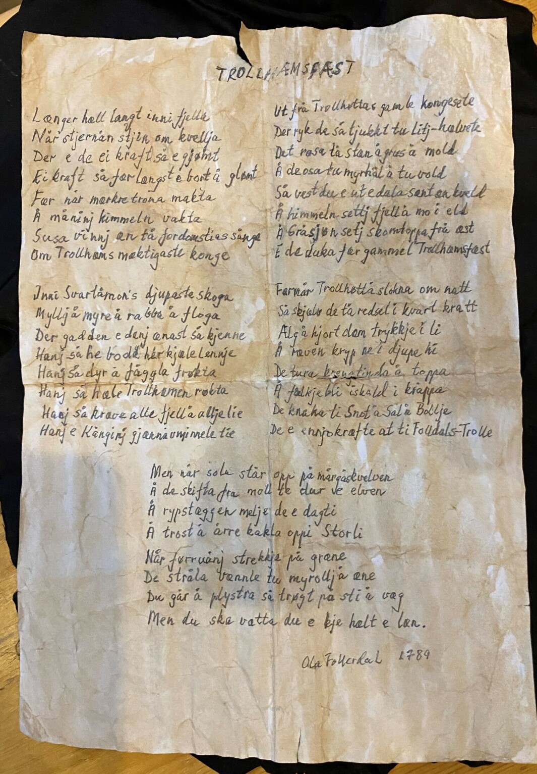 Et dikt fra 1789 (?) Et dikt fra 1789 (?)