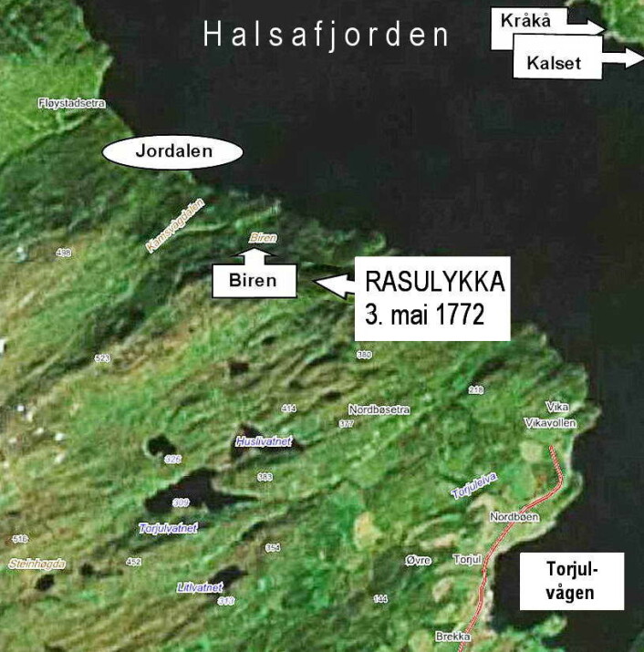 Kart over det aktuelle området. Kart over det aktuelle området.
