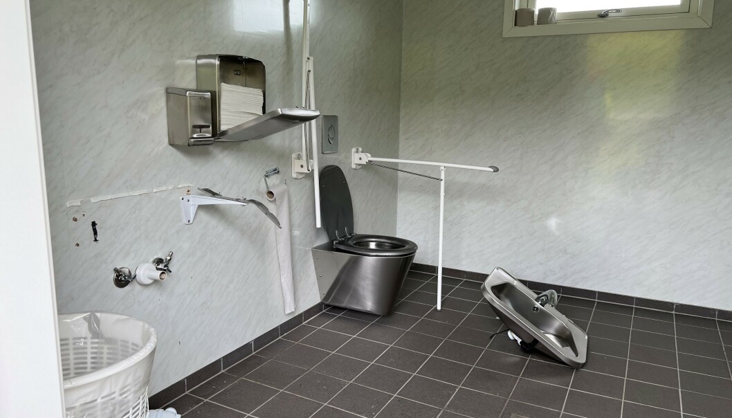 Nærmest identiske skader ble gjort på det andre doet. Forhåpentligvis sier det ingenting om den ansvarliges forhold til personlig hygiene. Nærmest identiske skader ble gjort på det andre doet. Forhåpentligvis sier det ingenting om den ansvarliges forhold til personlig hygiene.