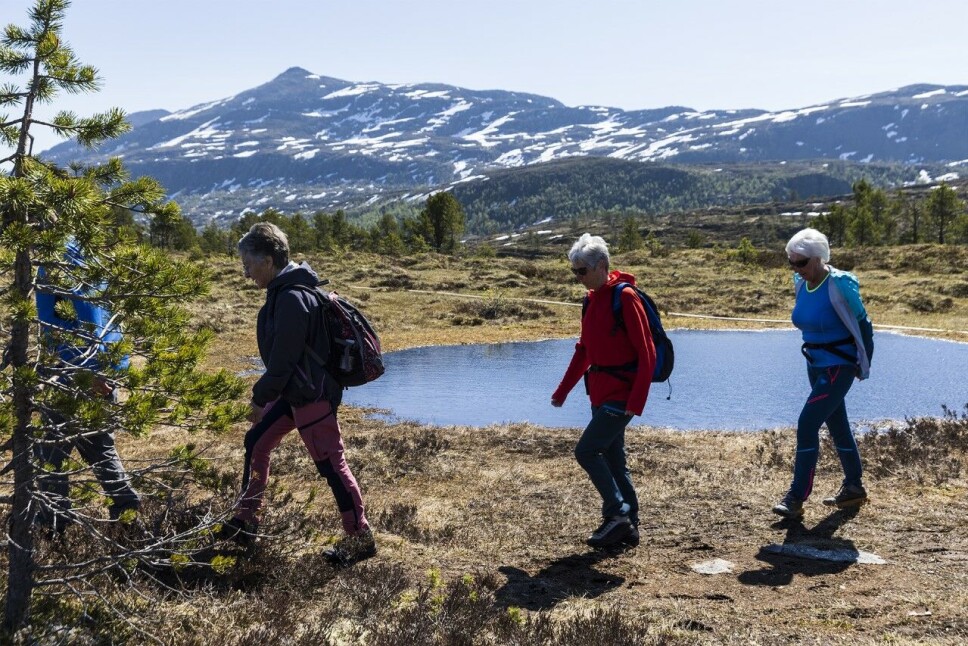 Spreke damer på trekantturen.