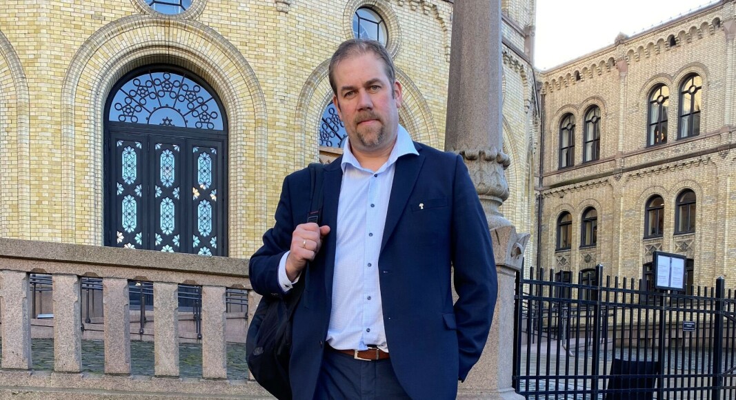 Fylkesleiar i Møre og Romsdal Bondelag Konrad Kongshaug ved Stortinget. Fylkesleiar i Møre og Romsdal Bondelag Konrad Kongshaug ved Stortinget.