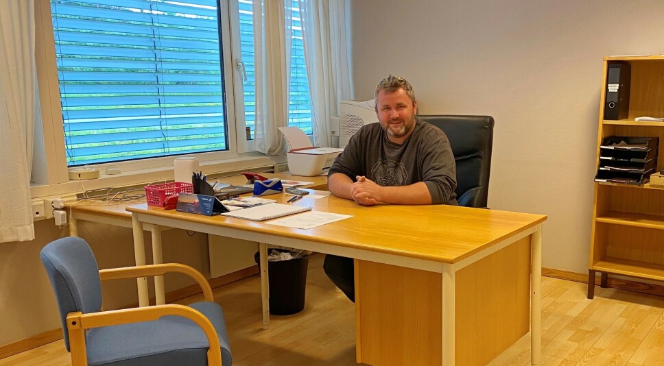 Bjarne Helgetun på 'sjefskontoret'.