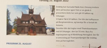 Surndal Røde kors inviterer til busstur til Løkken og Orkanger