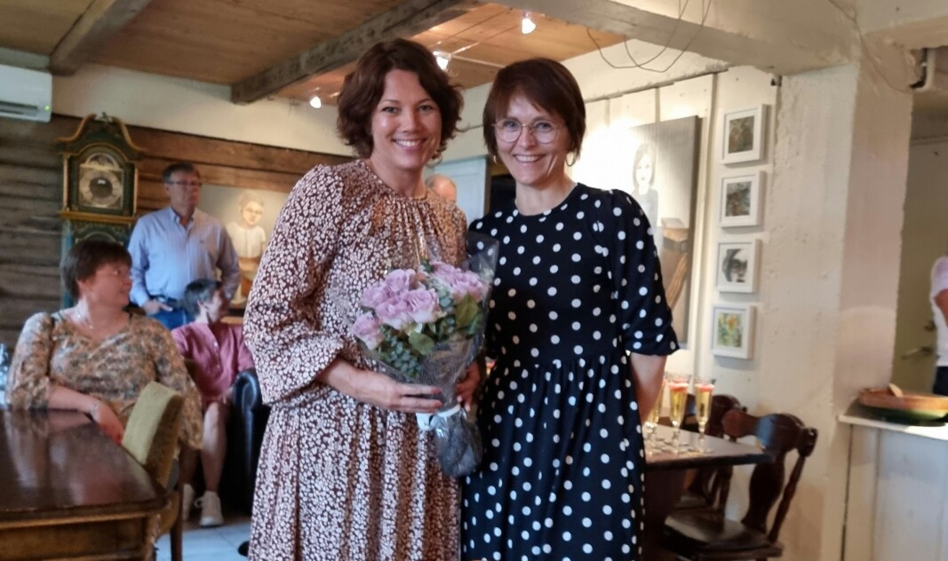 Gørild Bruaset (t.v.) sammen med Mildrid Kattem Aune fra Rindal kunstlag Gørild Bruaset (t.v.) sammen med Mildrid Kattem Aune fra Rindal kunstlag