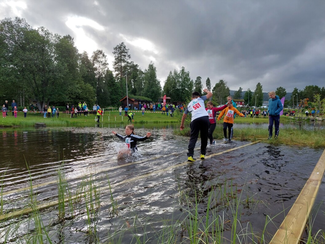Enkelte fant ut at det gikk fortere å bare hoppe i vannet. Enkelte fant ut at det gikk fortere å bare hoppe i vannet.