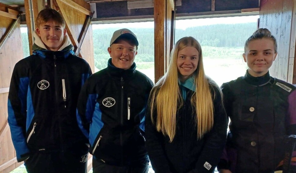 Christian Moen Hårstad, Marius Mikkelsen, Jorun Snekvik og Karen Snekvik kom på 18. plass i lagskyting.