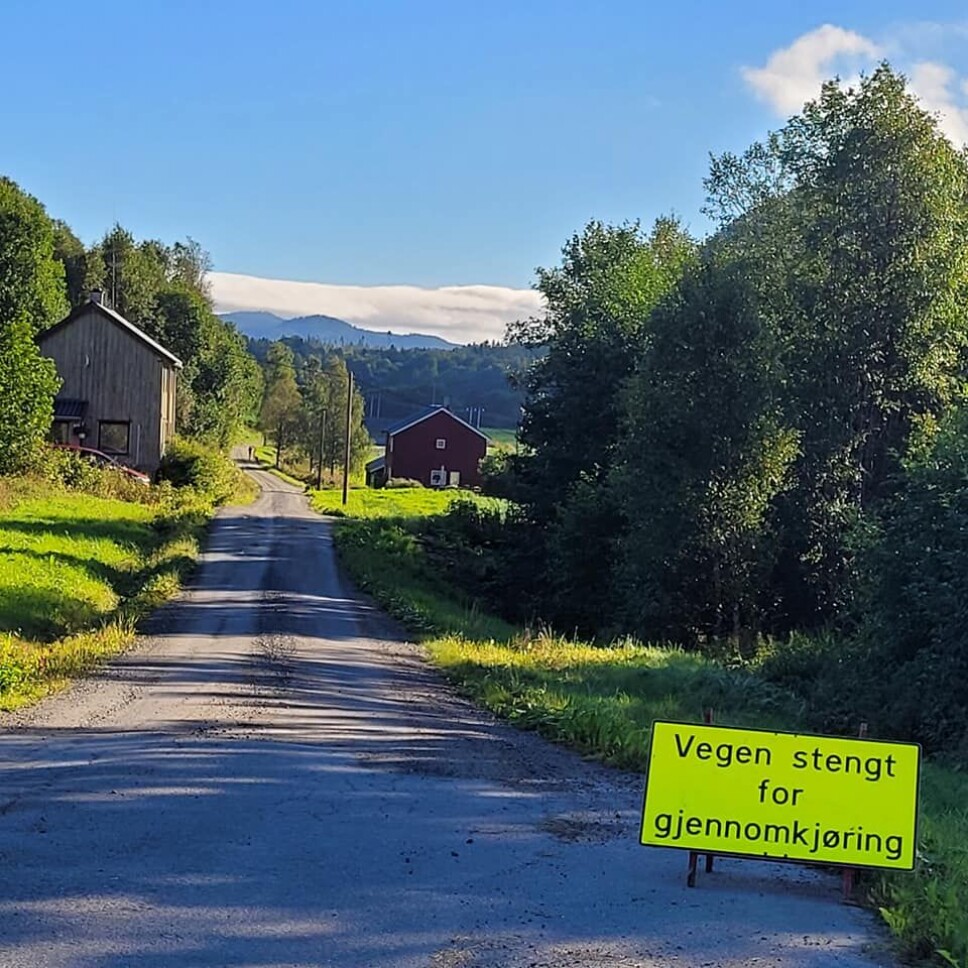 Almbergvegen stengt