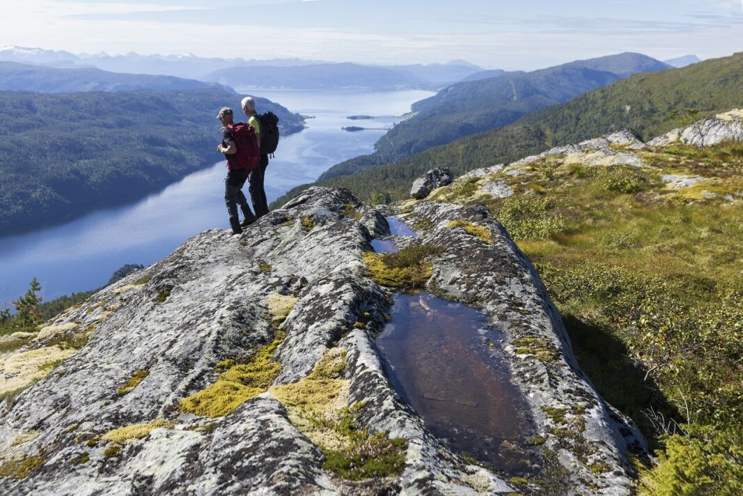 Utsikt over fjord og fjell Utsikt over fjord og fjell