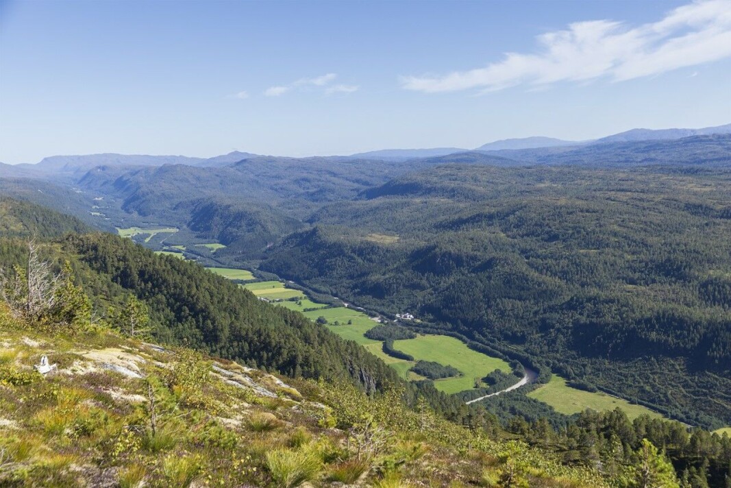 Utsyn over heile Bæverdalen og langt vidare Utsyn over heile Bæverdalen og langt vidare