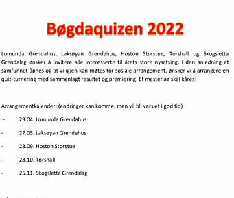 Bøgdaquizen 2022