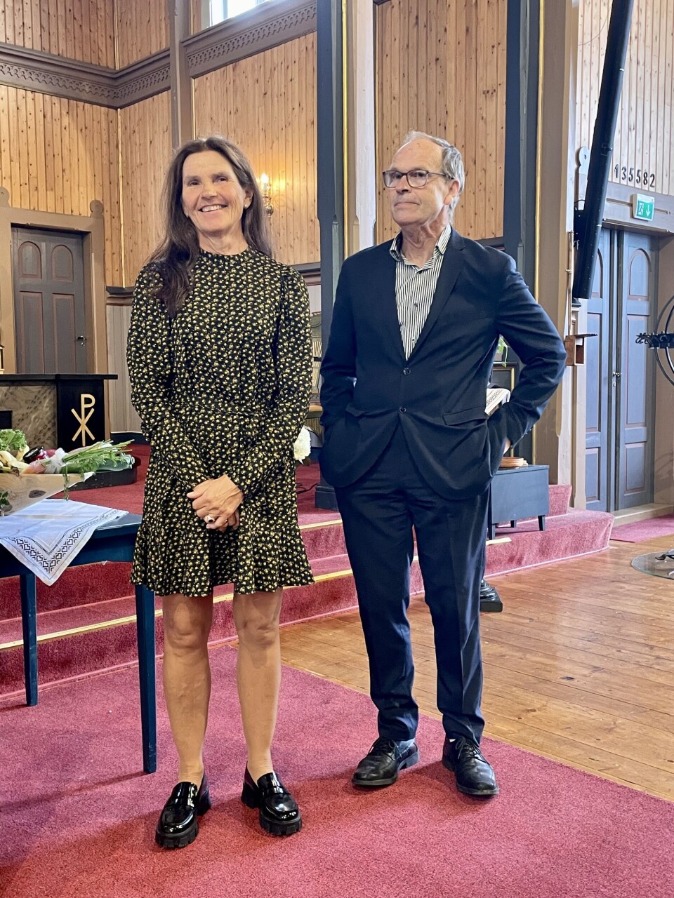 50-årskonfirmantane Helga Rødset og Bjarne Røen