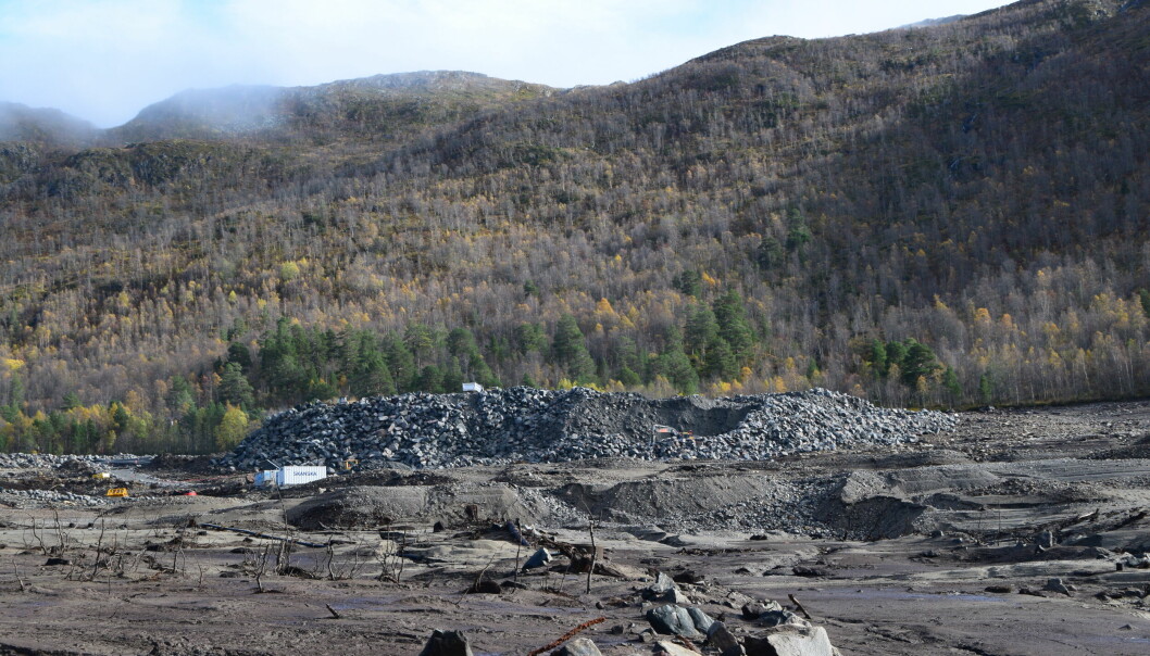 Steinlager ved Foldsjødammen.