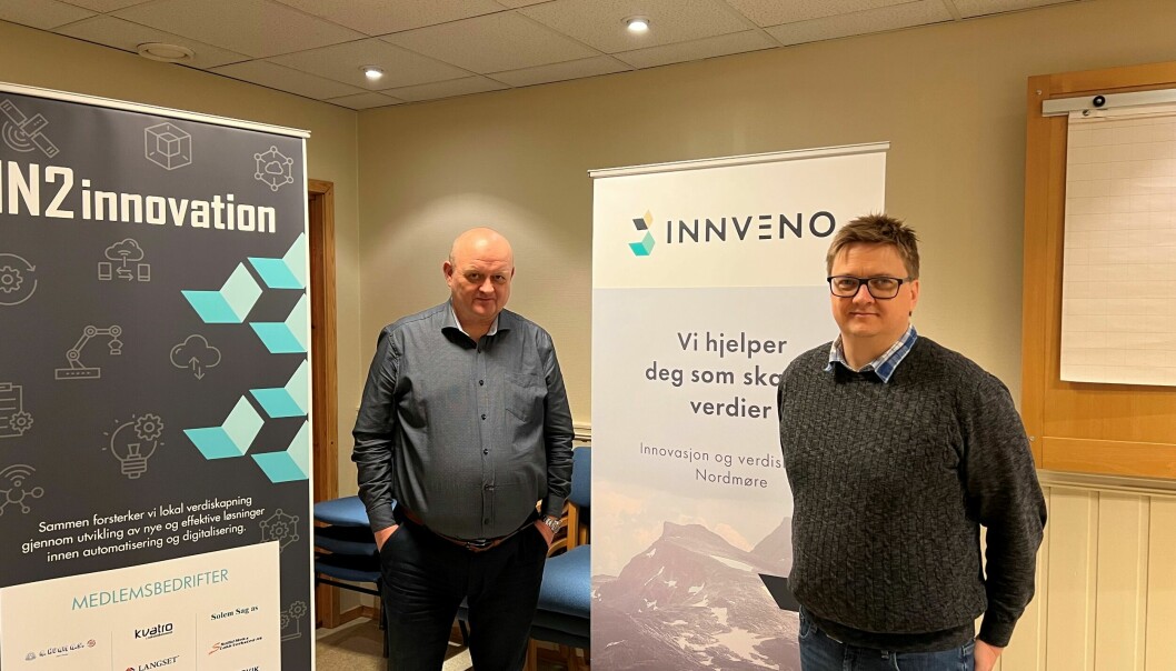 Birger sammen med sin nye sjef på Innveno, Håkon Fredriksen.