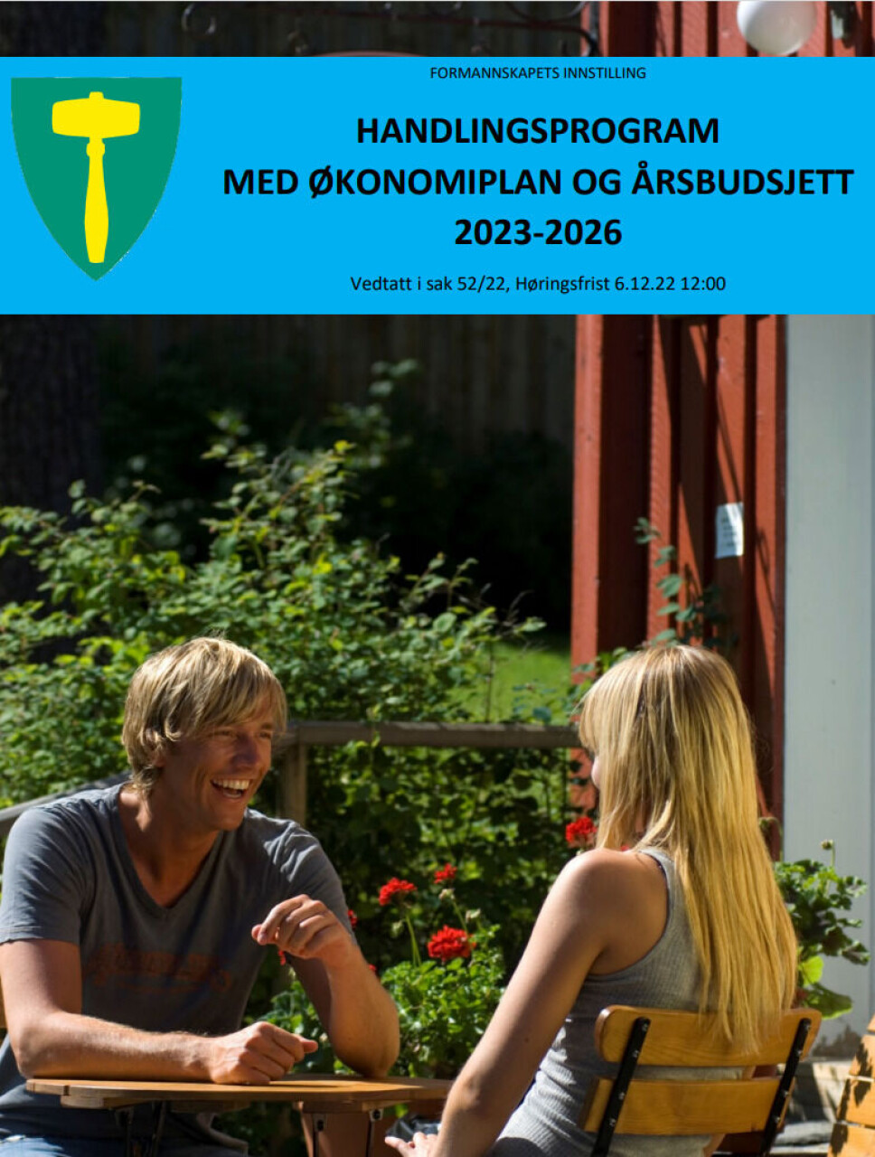 Høring: formannskapets innstilling til handlingsprogram med økonomiplan og årsbudsjett 2023-2026