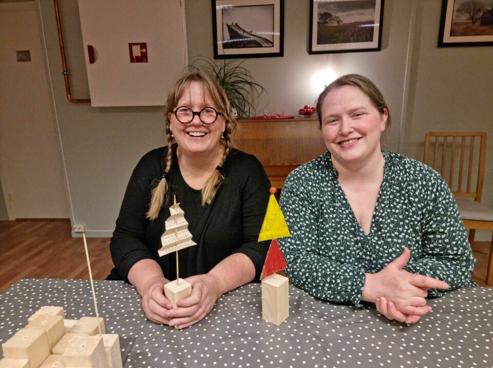 Leder ved Surnadal Frivilligsentral, Sissel halset Storslett og biblioteksjef Gunhild Sættem samarbeidet om å arrangere juleverksted