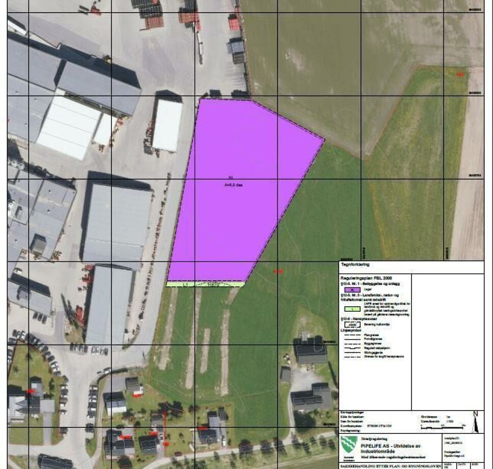 Vedtatt reguleringsplan - Pipelife AS - utviding av industriareal