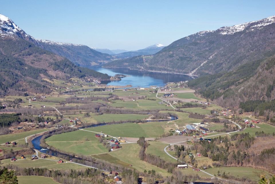Utsikta frå Storhaugen ein aprildag.