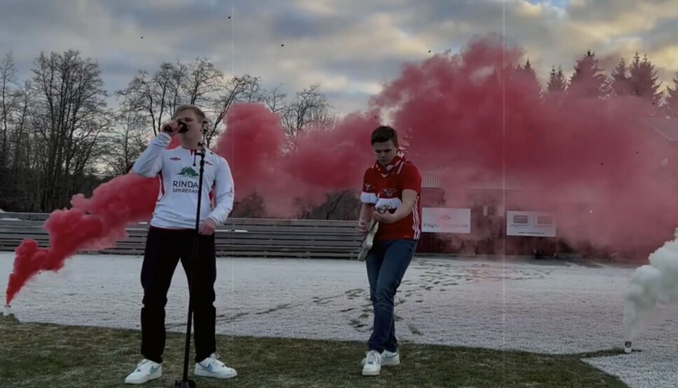 Fra innspillinga av musikkvideoen.