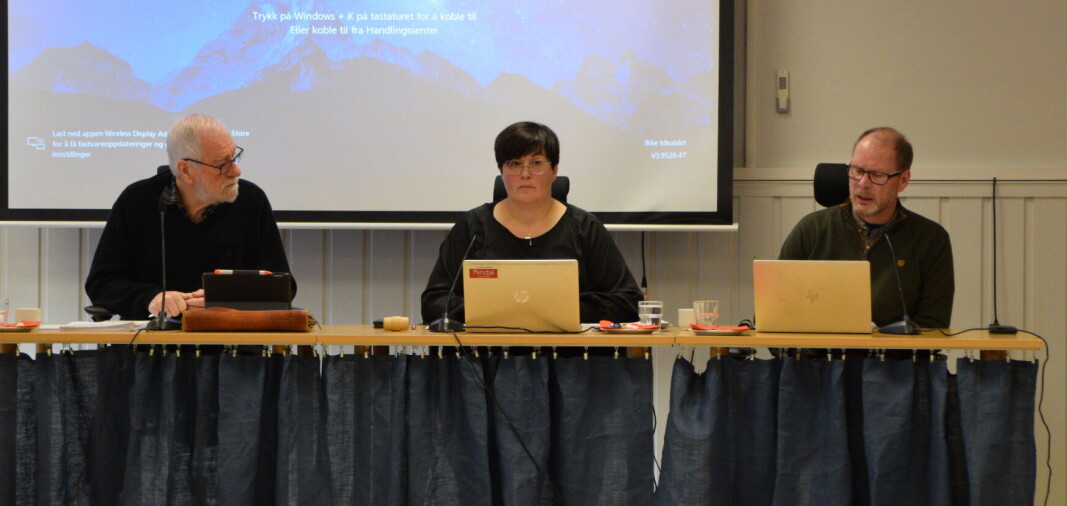 Varaordfører Magnar Dalsegg, ordfører Vibeke Langli og kommunedirektør Mons Otnes. Varaordfører Magnar Dalsegg, ordfører Vibeke Langli og kommunedirektør Mons Otnes.