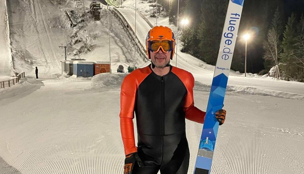 Karstein Mauset på hopptrening i Granåsen. Karstein Mauset på hopptrening i Granåsen.