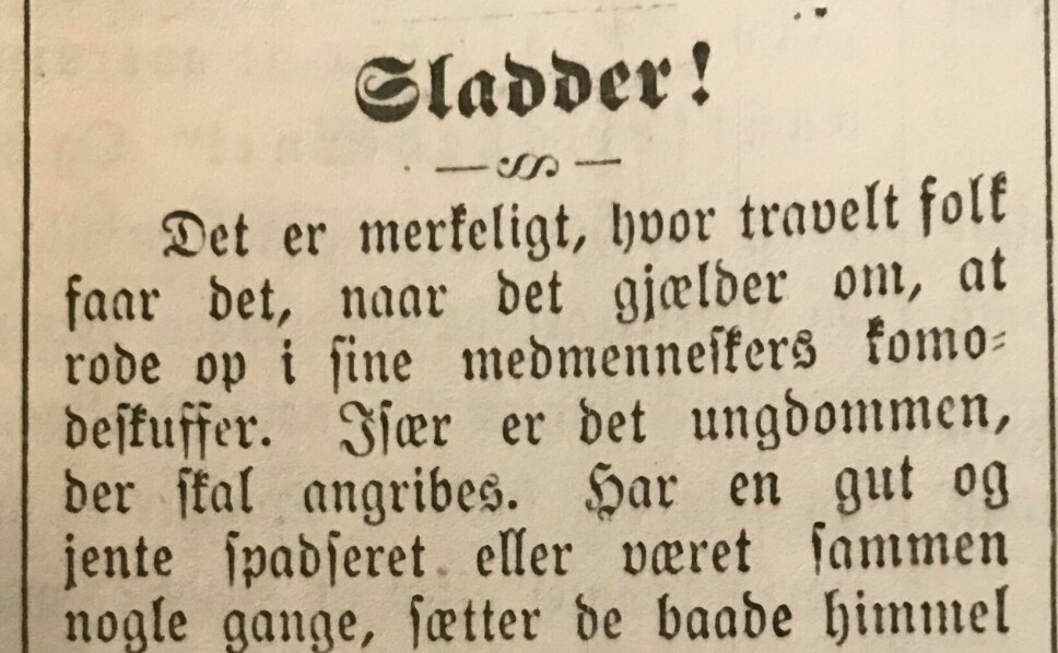 Leserbrev skrive av «Jente» 1901 i bladet Surnadølen.